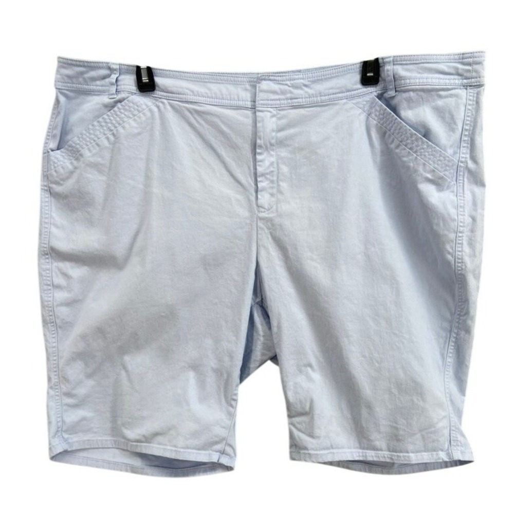 Lane Bryant Shorts Womens Sz 26 Bermuda Light Blue Stretch Pockets Plus